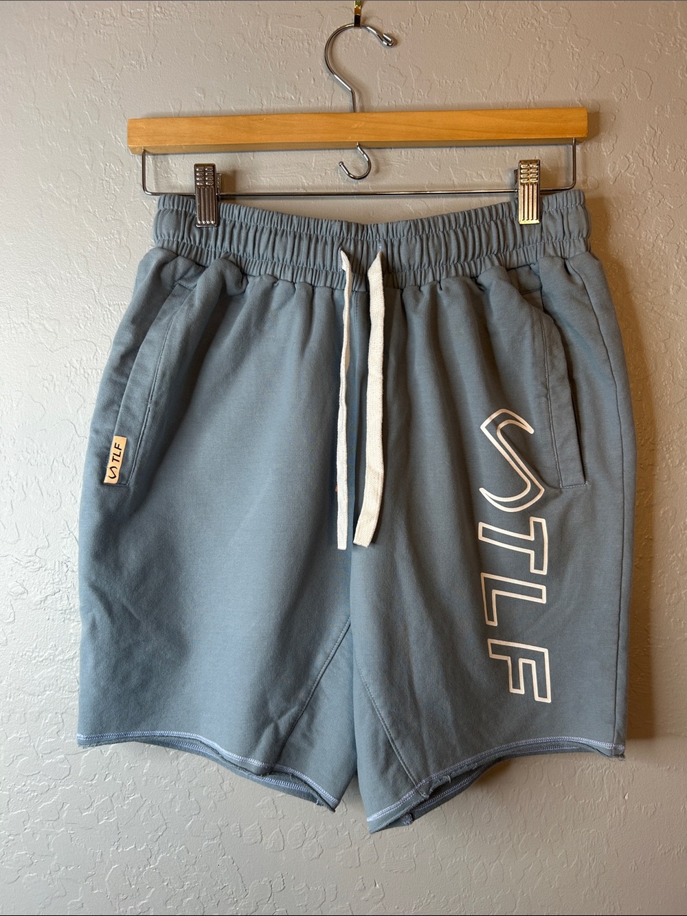 TLF Athletic Drawstring Shorts in Slate Blue — Men's Medium